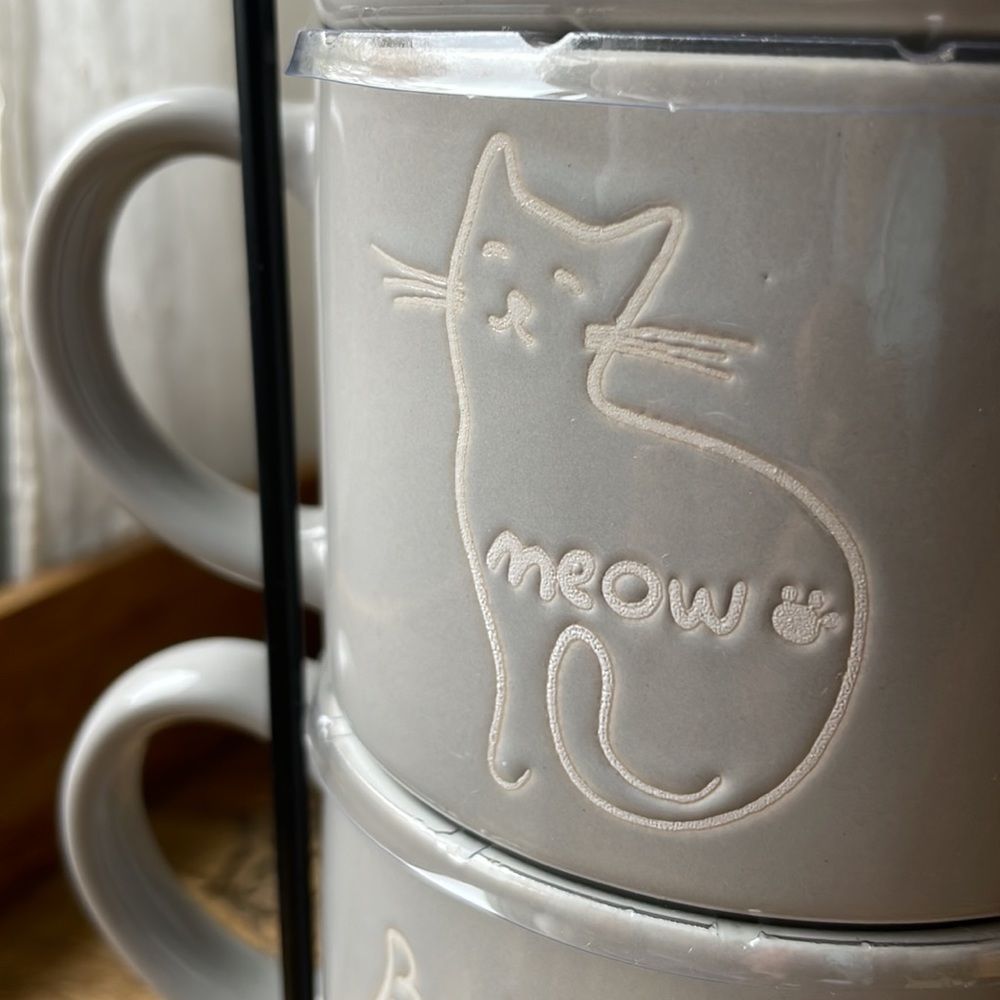 ☕️Adorable Cat 🐱 Mug Set with Stand ☕️🫖 NWT🐱 - Picture 2 of 16
